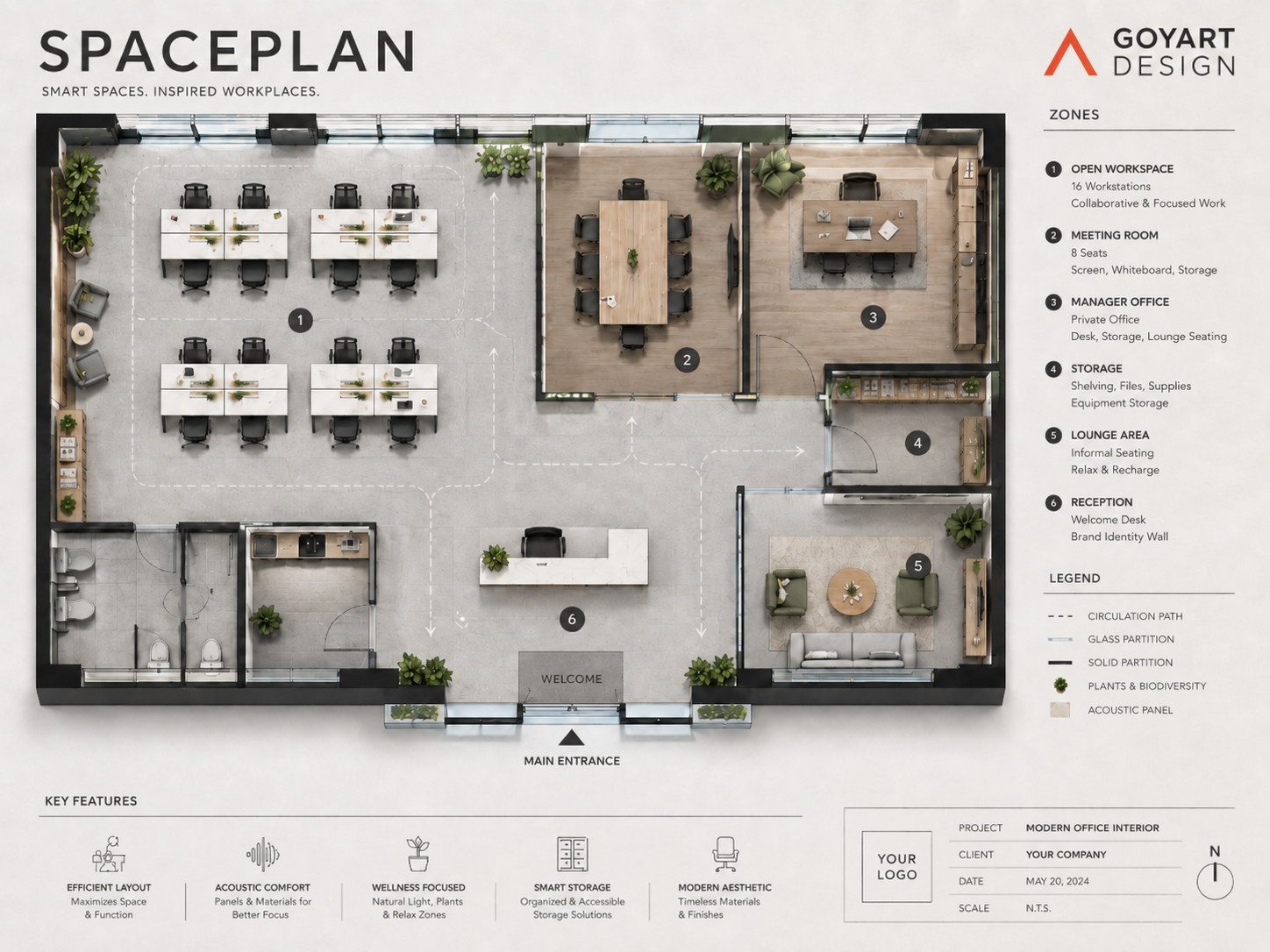 Spaceplan kancelárie – pôdorys a zónovanie